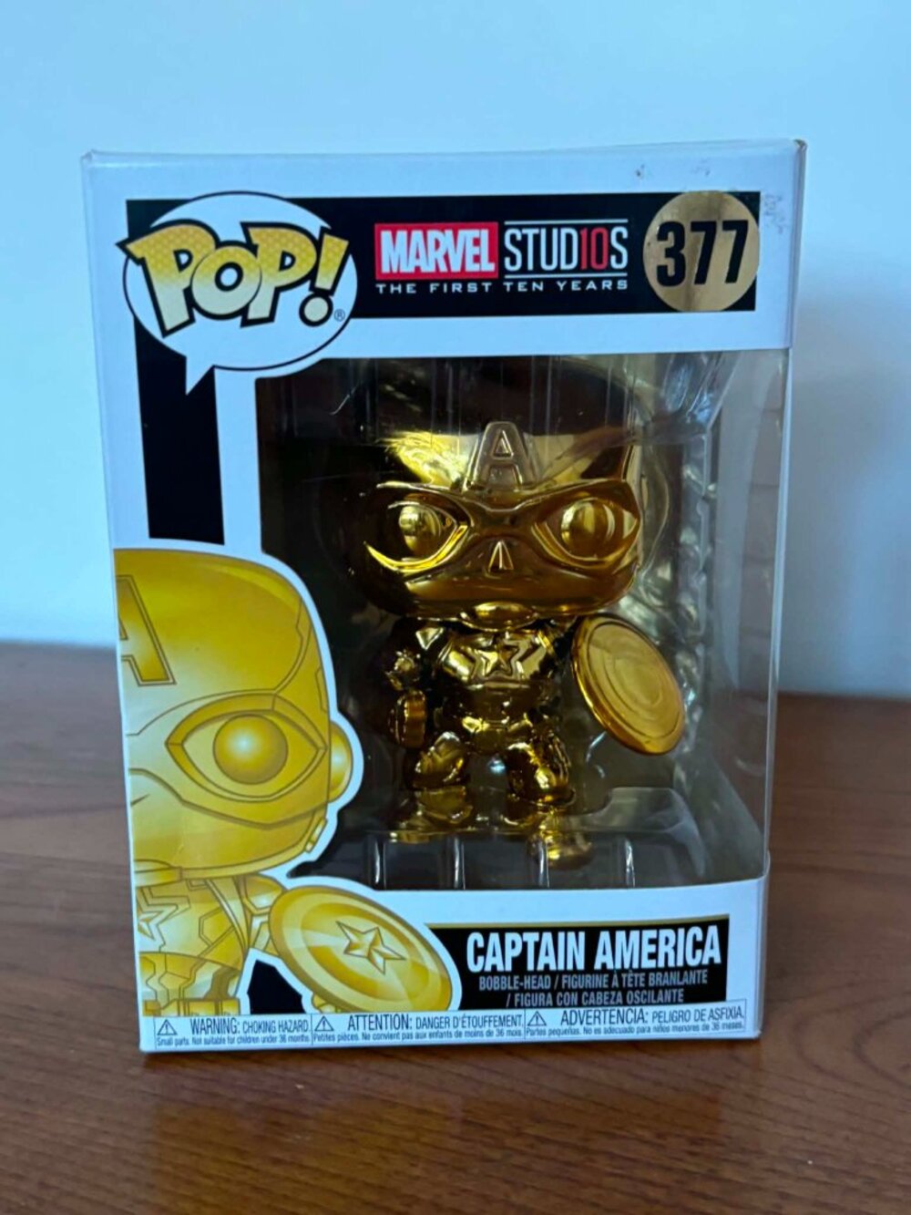 Funko Pop! Captain America (Gold) #377 | Marvel Studios | Marvel Vinyl Figure
